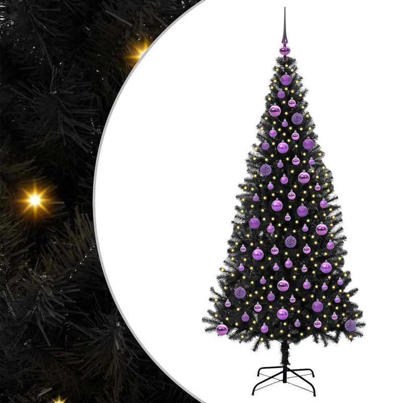 Chargez l'image dans la visionneuse de la galerie, Vidaxl kerstboom met 300 led met standaard zwart 180 cm pvc

