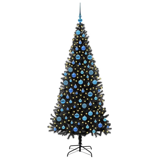 Vidaxl kerstboom met 300 led met standaard zwart 180 cm pvc