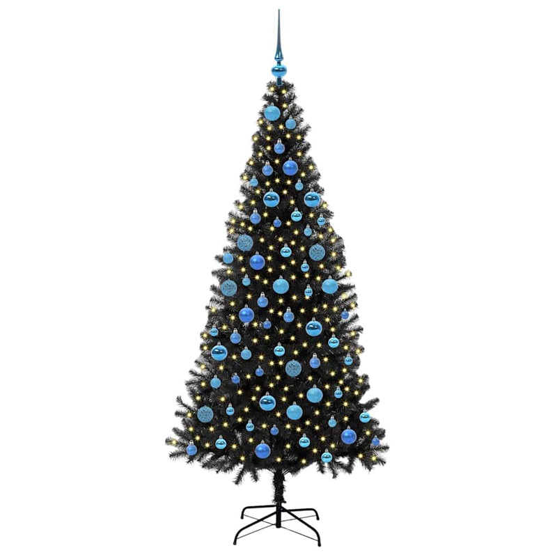 Chargez l'image dans la visionneuse de la galerie, Vidaxl kerstboom met 300 led met standaard zwart 180 cm pvc
