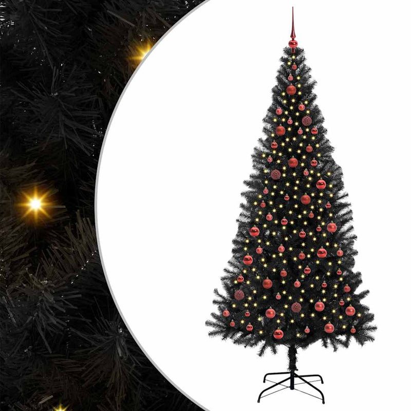 ギャラリービューアに画像をロードする, Vidaxl kerstboom met 300 led met standaard zwart 210 cm pvc
