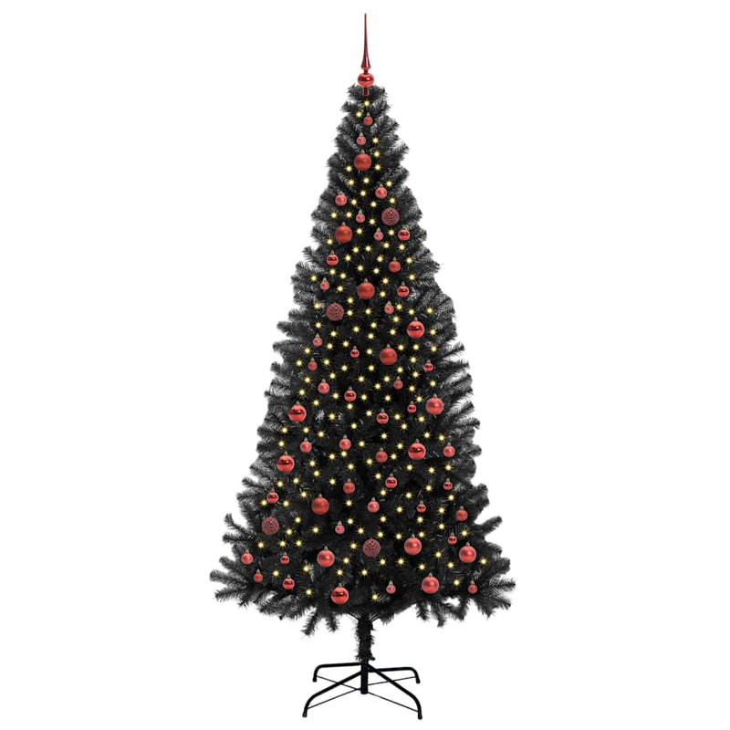 ギャラリービューアに画像をロードする, Vidaxl kerstboom met 300 led met standaard zwart 210 cm pvc
