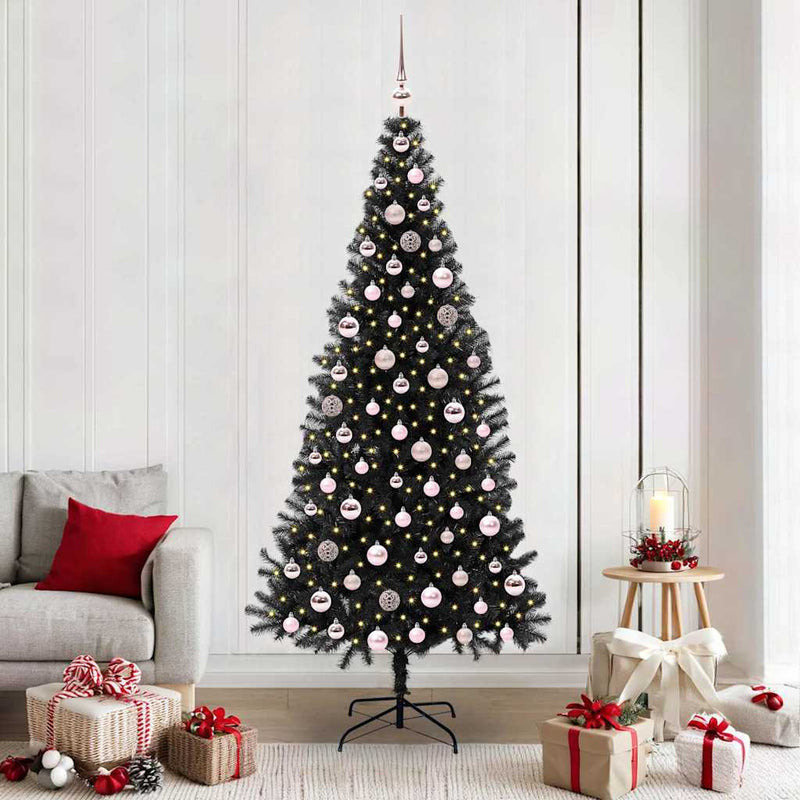 ギャラリービューアに画像をロードする, Vidaxl kerstboom met 300 led met standaard zwart 210 cm pvc
