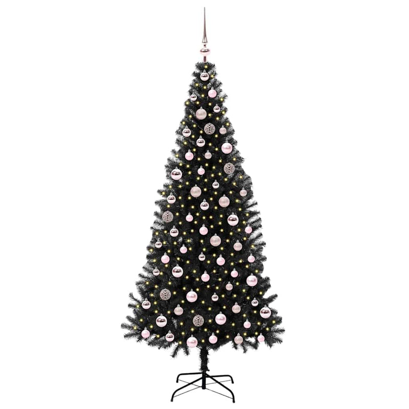 ギャラリービューアに画像をロードする, Vidaxl kerstboom met 300 led met standaard zwart 210 cm pvc
