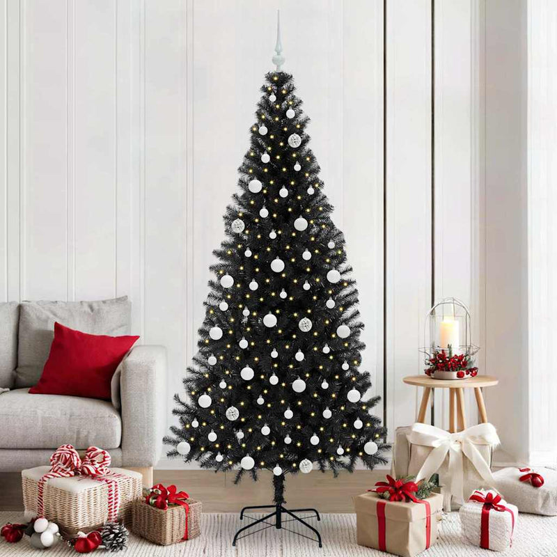 ギャラリービューアに画像をロードする, Vidaxl kerstboom met 300 led met standaard zwart 210 cm pvc
