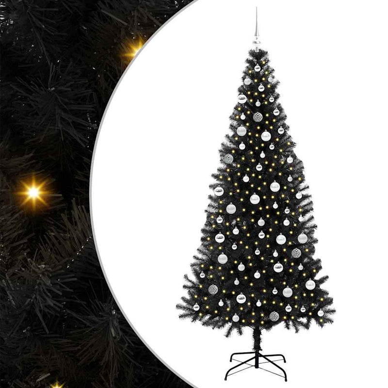ギャラリービューアに画像をロードする, Vidaxl kerstboom met 300 led met standaard zwart 210 cm pvc
