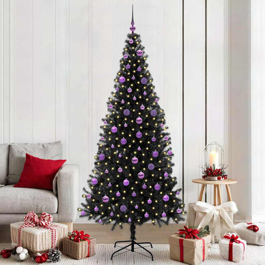 Vidaxl kerstboom met 300 led met standaard zwart 210 cm pvc