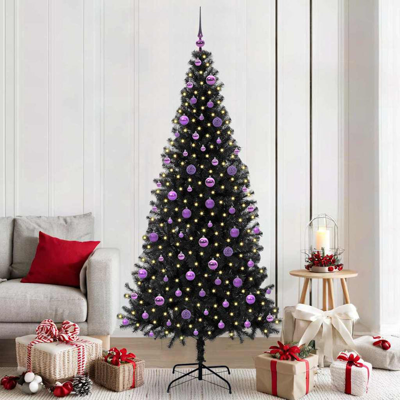 ギャラリービューアに画像をロードする, Vidaxl kerstboom met 300 led met standaard zwart 210 cm pvc
