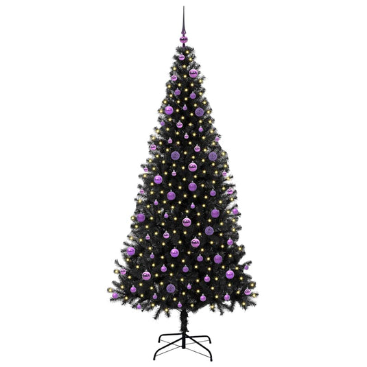 Vidaxl kerstboom met 300 led met standaard zwart 210 cm pvc