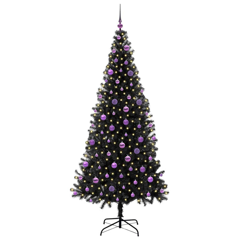 ギャラリービューアに画像をロードする, Vidaxl kerstboom met 300 led met standaard zwart 210 cm pvc
