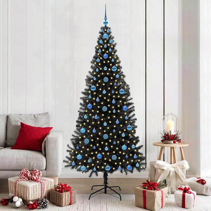 ギャラリービューアに画像をロードする, Vidaxl kerstboom met 300 led met standaard zwart 210 cm pvc

