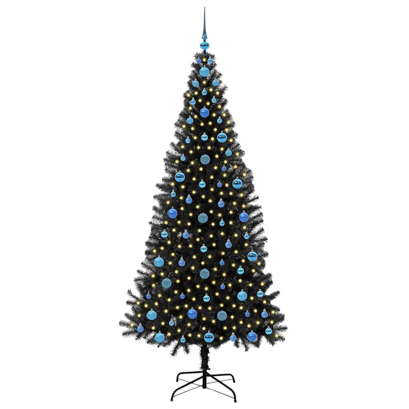 ギャラリービューアに画像をロードする, Vidaxl kerstboom met 300 led met standaard zwart 210 cm pvc
