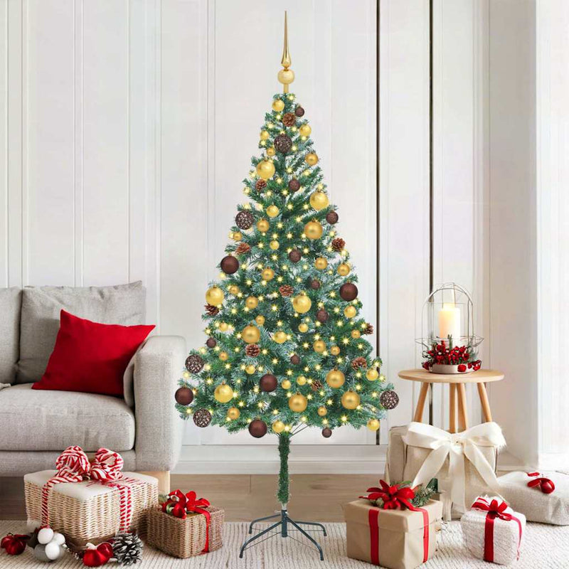 Afbeelding laden in galerijviewer, Vidaxl kunstkerstboom met 300 led groen 180 cm pvc en staal
