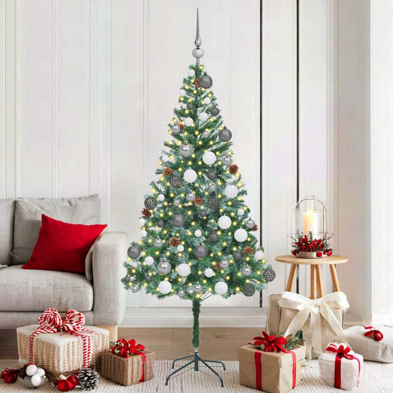 Afbeelding laden in galerijviewer, Vidaxl kunstkerstboom met 300 led groen 180 cm pvc en staal
