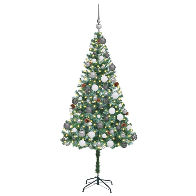 Afbeelding laden in galerijviewer, Vidaxl kunstkerstboom met 300 led groen 180 cm pvc en staal
