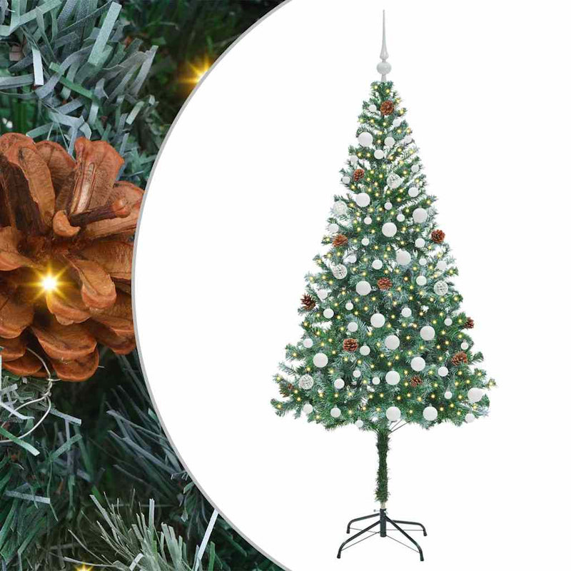 ギャラリービューアに画像をロードする, Vidaxl kunstkerstboom met 300 led groen 180 cm pvc en staal
