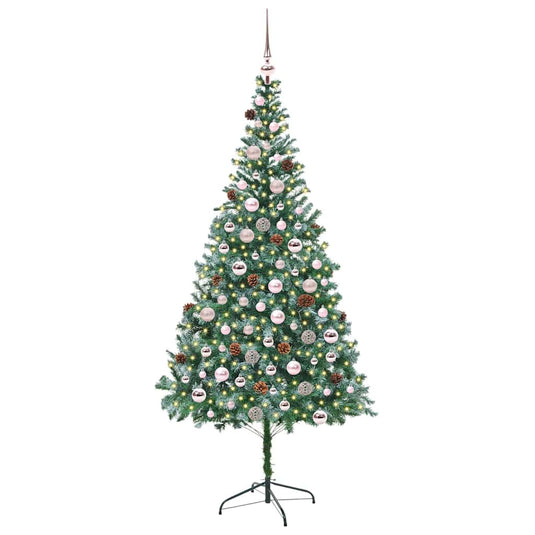 Vidaxl kunstkerstboom met 300 led groen 210 cm pvc en staal