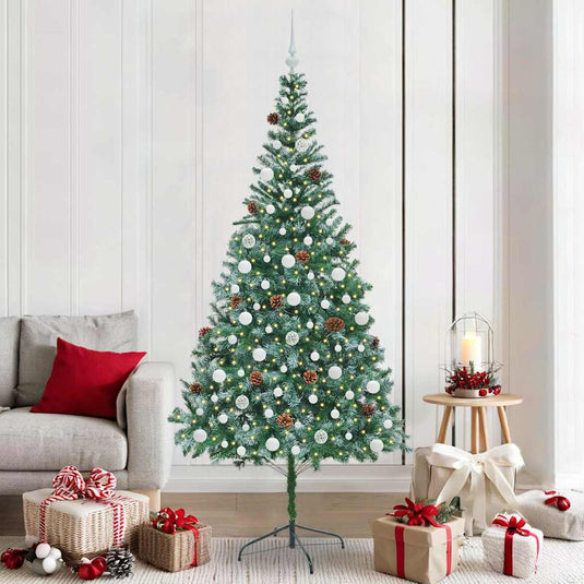 Vidaxl kunstkerstboom met 300 led groen 210 cm pvc en staal