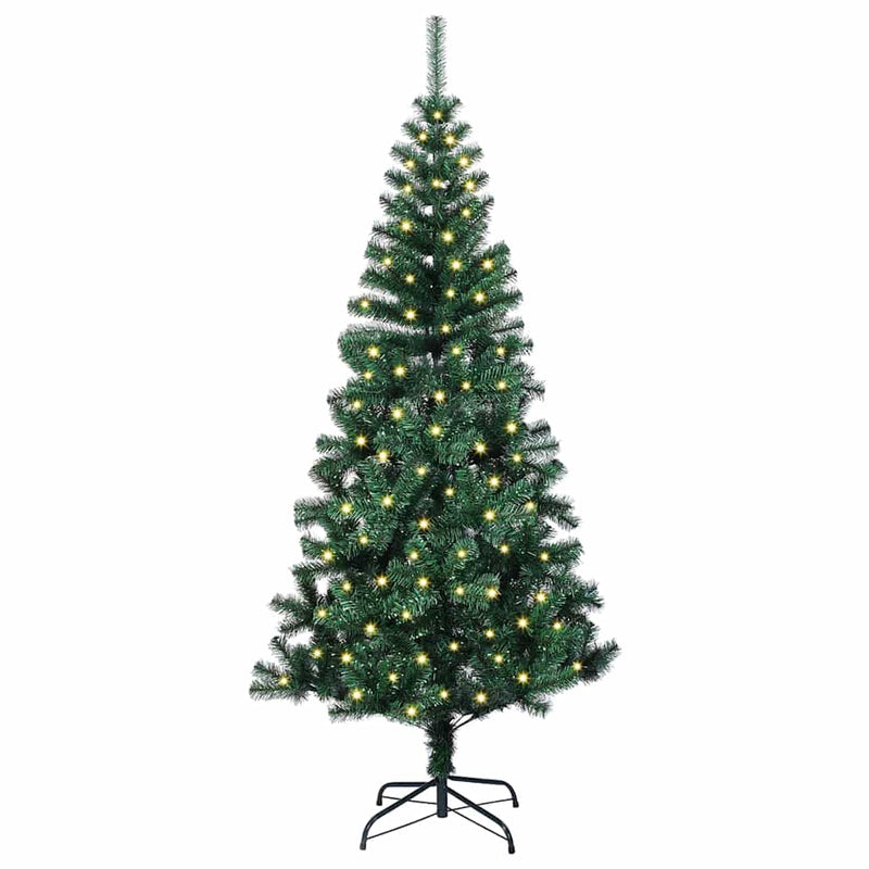 Chargez l'image dans la visionneuse de la galerie, Vidaxl kunstmatig voorverlicht kerstboom groen 120 cm pvc en metaal

