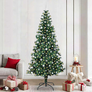 Vidaxl kunstmatig voorverlicht kerstboom groen 240 cm pvc en metaal