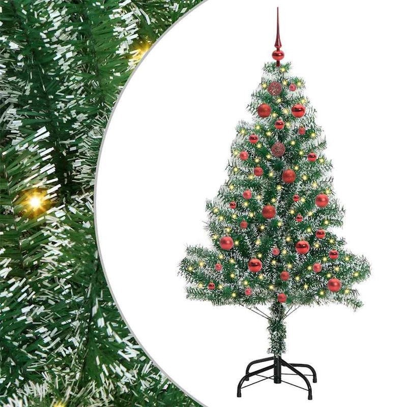 ギャラリービューアに画像をロードする, Vidaxl kunstmatige kerstboom sneeuw gevlochten met led licht 150 cm
