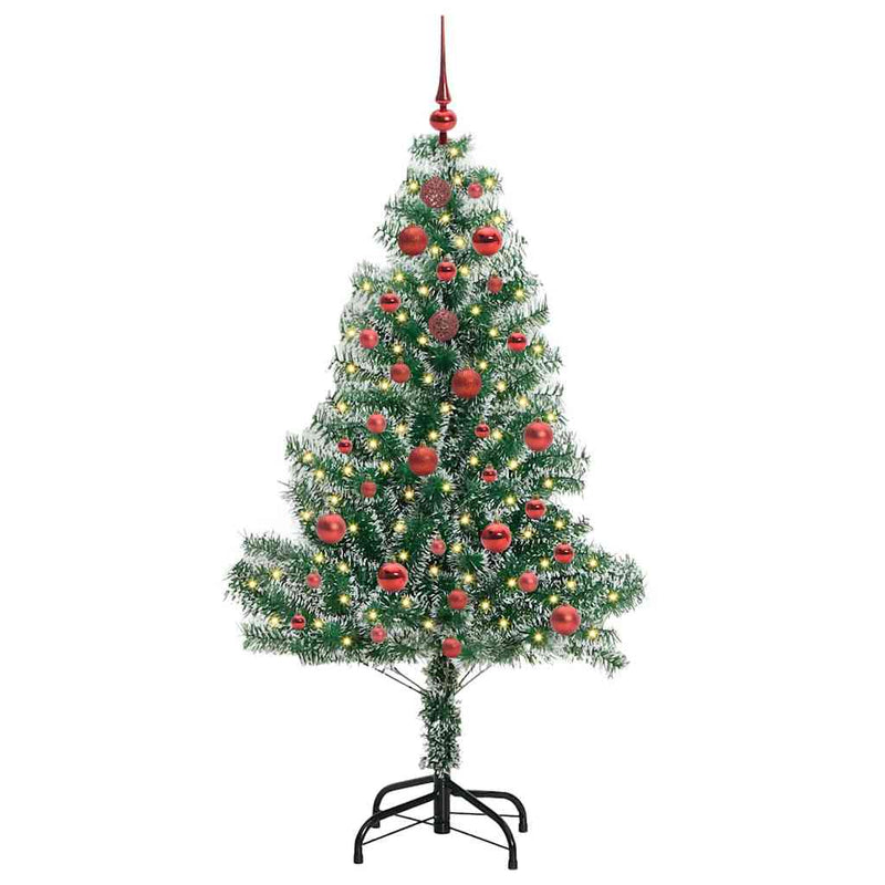 ギャラリービューアに画像をロードする, Vidaxl kunstmatige kerstboom sneeuw gevlochten met led licht 150 cm
