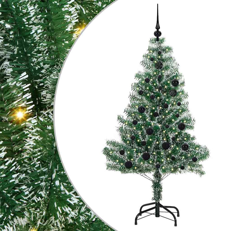 Chargez l'image dans la visionneuse de la galerie, Vidaxl kunstmatige kerstboom sneeuw gevlochten met led licht 150 cm
