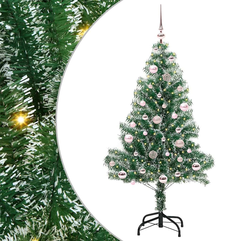 ギャラリービューアに画像をロードする, Vidaxl kunstmatige kerstboom sneeuw gevlochten met led licht 150 cm
