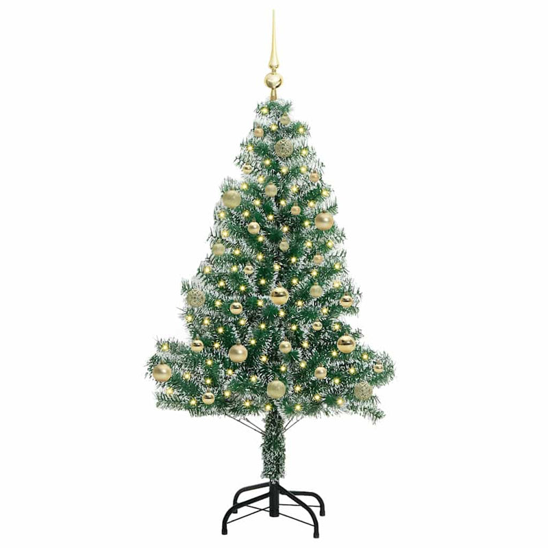 ギャラリービューアに画像をロードする, Vidaxl kunstmatige kerstboom sneeuw gevlochten met led licht 150 cm
