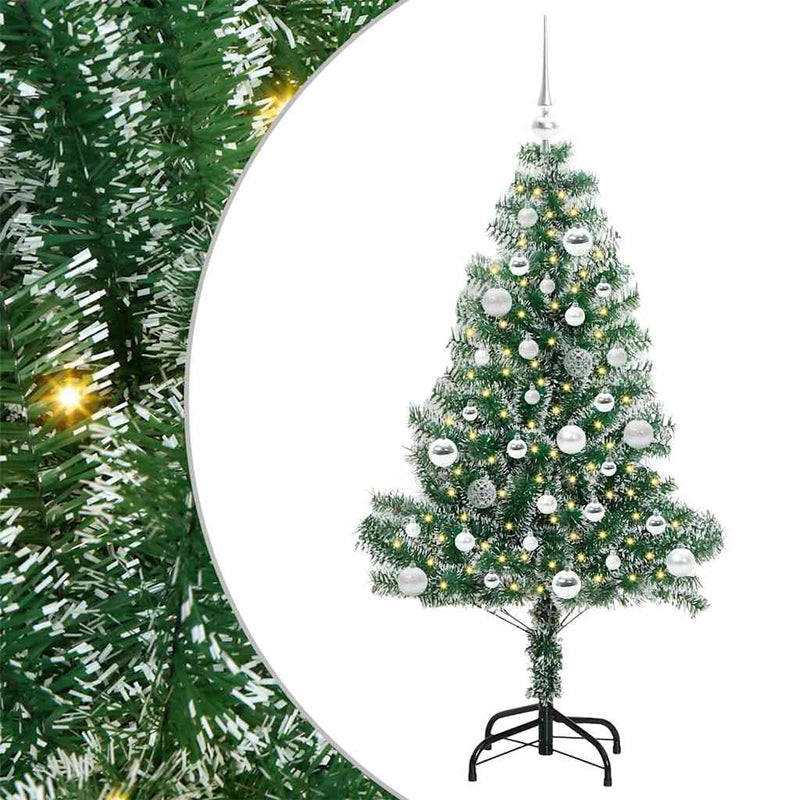 Chargez l'image dans la visionneuse de la galerie, Vidaxl kunstmatige kerstboom sneeuw gevlochten met led licht 150 cm
