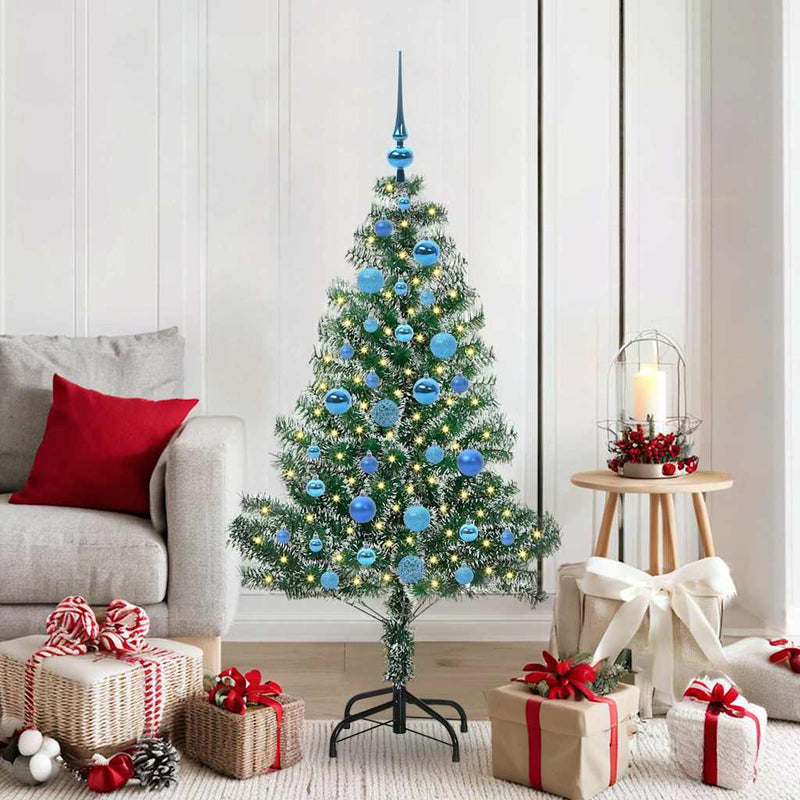 ギャラリービューアに画像をロードする, Vidaxl kunstmatige kerstboom sneeuw gevlochten met led licht 150 cm
