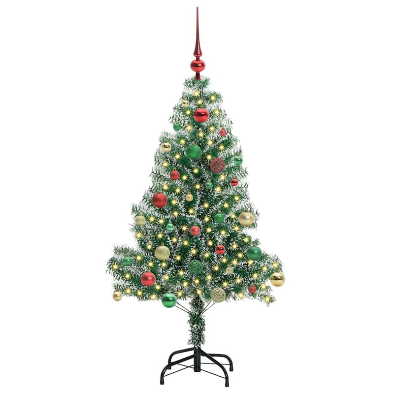 Chargez l'image dans la visionneuse de la galerie, Vidaxl kunstmatige kerstboom sneeuw gevlochten met led licht 150 cm
