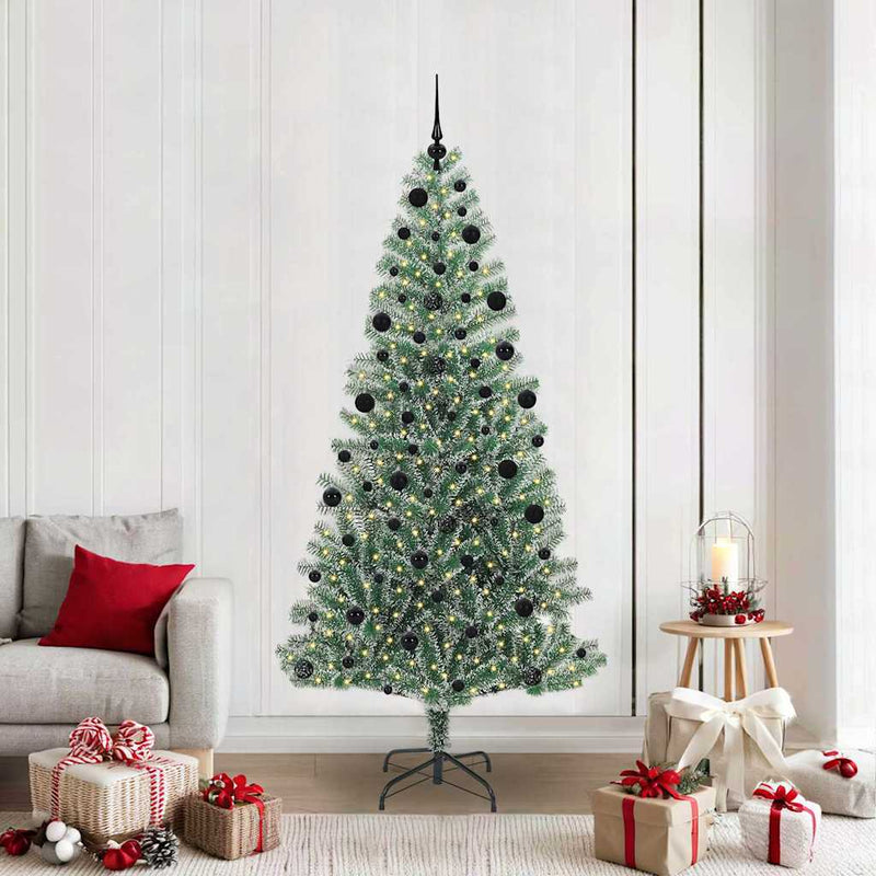 ギャラリービューアに画像をロードする, Vidaxl kunstmatige kerstboom sneeuw gevlochten met led licht 210 cm
