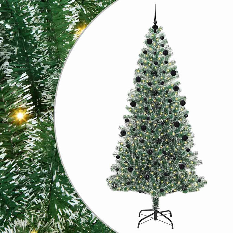 ギャラリービューアに画像をロードする, Vidaxl kunstmatige kerstboom sneeuw gevlochten met led licht 210 cm
