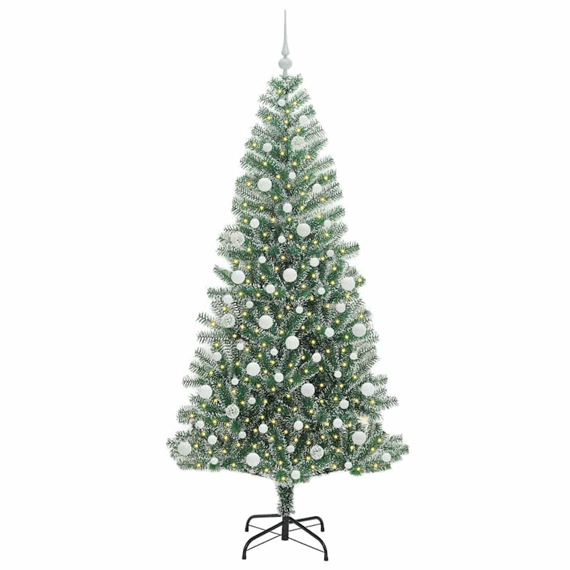 ギャラリービューアに画像をロードする, Vidaxl kunstmatige kerstboom sneeuw gevlochten met led licht 210 cm
