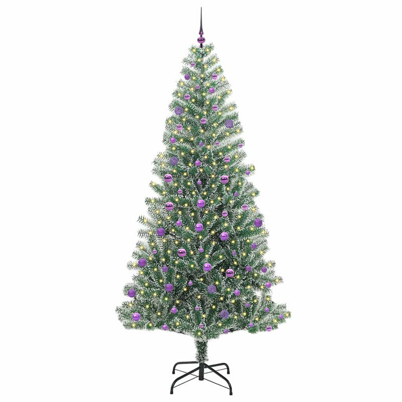 Chargez l'image dans la visionneuse de la galerie, Vidaxl kunstmatige kerstboom sneeuw gevlochten met led licht 240 cm
