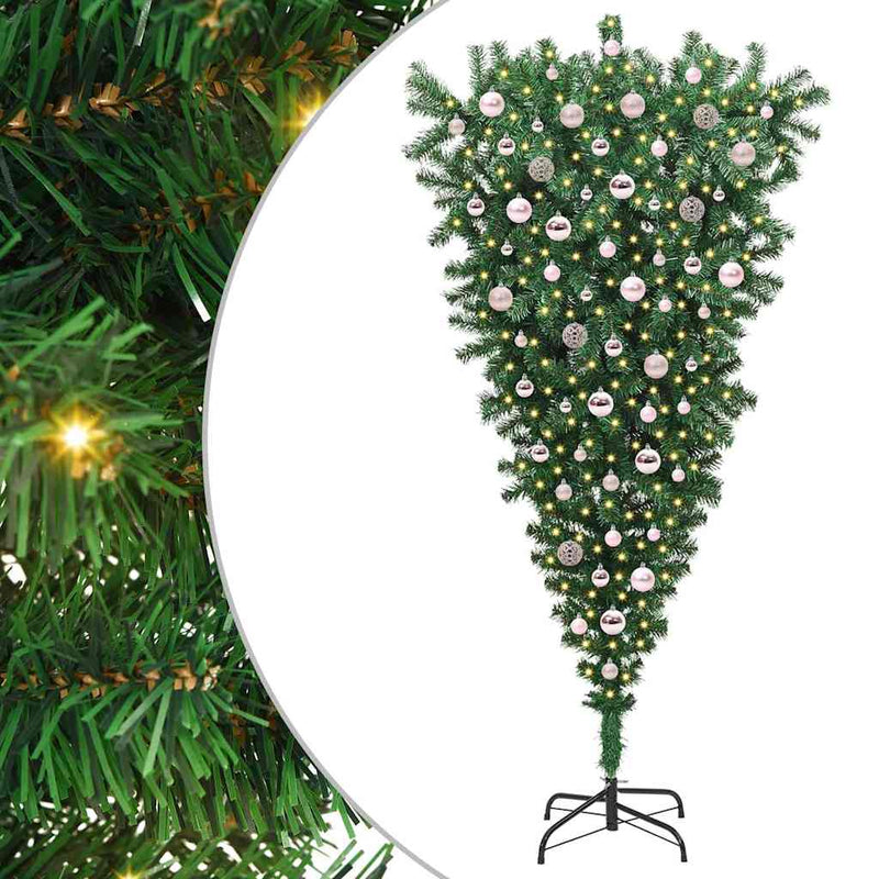 Afbeelding laden in galerijviewer, Vidaxl ophang kunst kerstboom met ballenset groen 210 cm pvc
