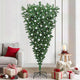 Vidaxl ondersteboven kunstkerstboom met verlichting en ballen set pvc