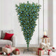 Vidaxl ondersteboven kunst kerstboom met ballenset groen 210 cm pvc