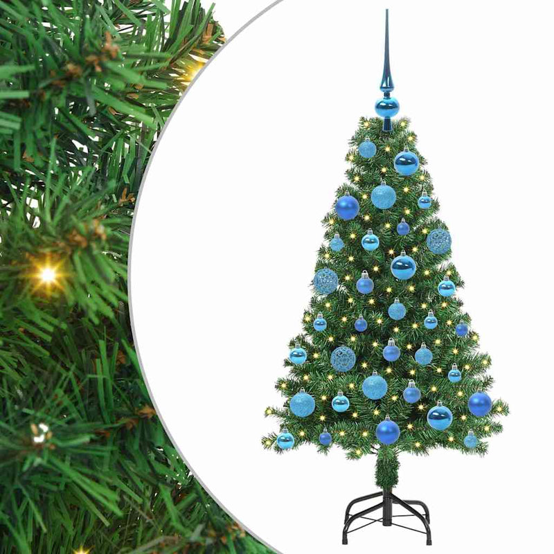 Afbeelding laden in galerijviewer, Vidaxl kunstkerstboom groen 120 cm pvc en staal en kunststof
