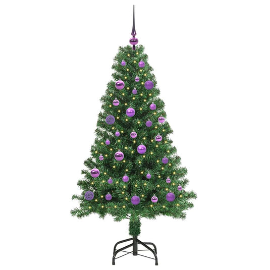 Vidaxl kunstkerstboom groen 150 cm pvc en staal en kunststof
