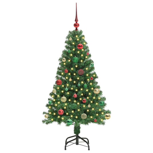 Vidaxl kunstkerstboom groen 150 cm pvc en staal en kunststof