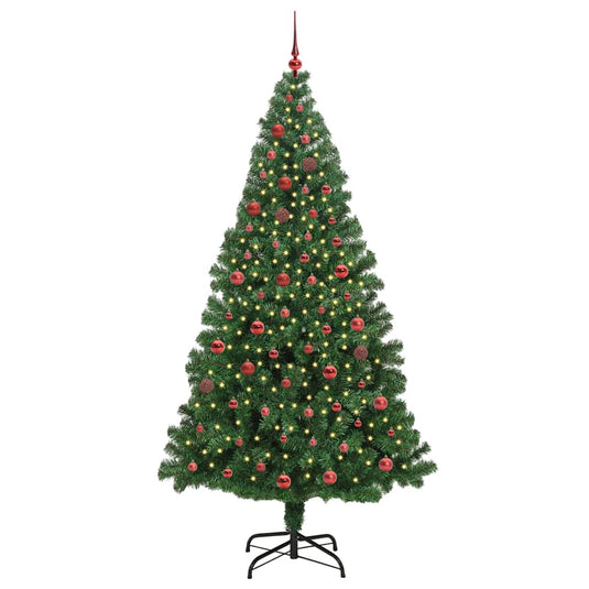 Vidaxl kunstkerstboom groen 210 cm pvc en staal en kunststof