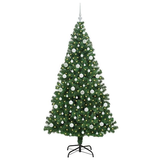 Vidaxl kunstkerstboom groen 210 cm pvc en staal en kunststof