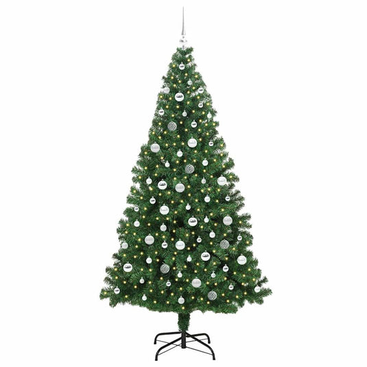 Vidaxl kunstkerstboom groen 210 cm pvc en staal en kunststof