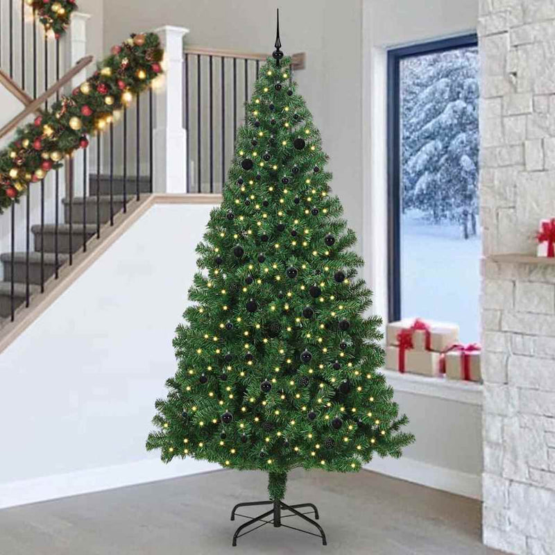 ギャラリービューアに画像をロードする, Vidaxl kunstkerstboom groen 240 cm pvc en staal en kunststof
