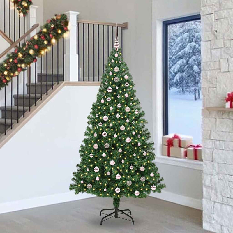 ギャラリービューアに画像をロードする, Vidaxl kunstkerstboom groen 240 cm pvc en staal en kunststof
