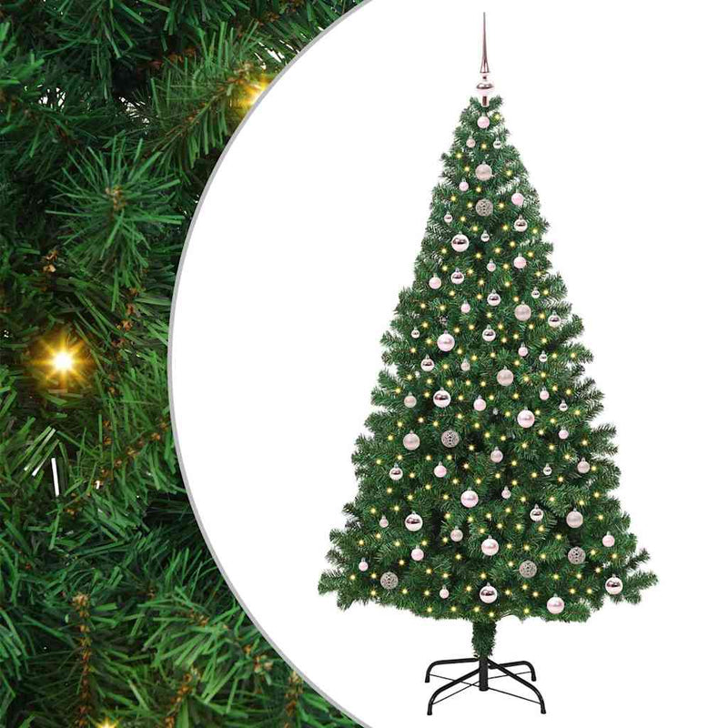 ギャラリービューアに画像をロードする, Vidaxl kunstkerstboom groen 240 cm pvc en staal en kunststof
