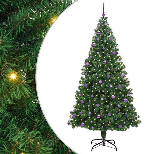 Vidaxl kunstkerstboom groen 240 cm pvc en staal en kunststof