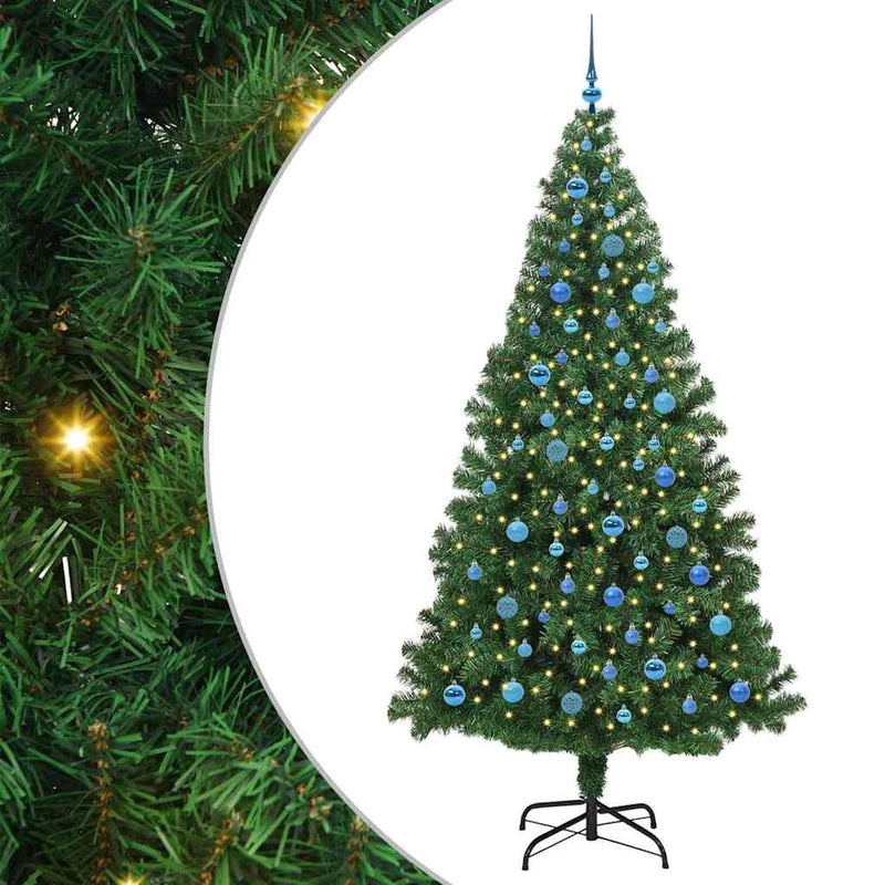 ギャラリービューアに画像をロードする, Vidaxl kunstkerstboom groen 240 cm pvc en staal en kunststof
