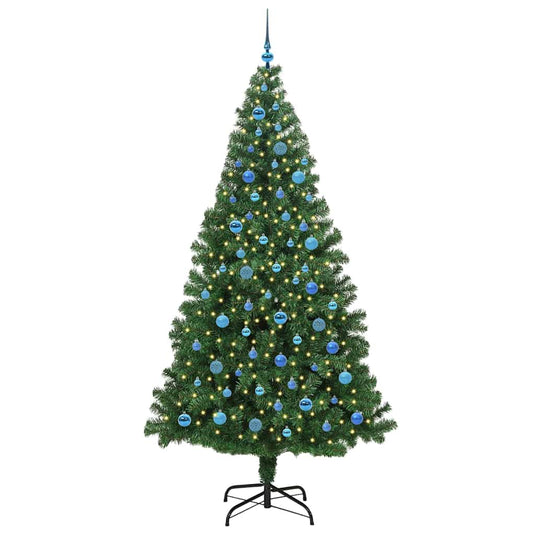 Vidaxl kunstkerstboom groen 240 cm pvc en staal en kunststof